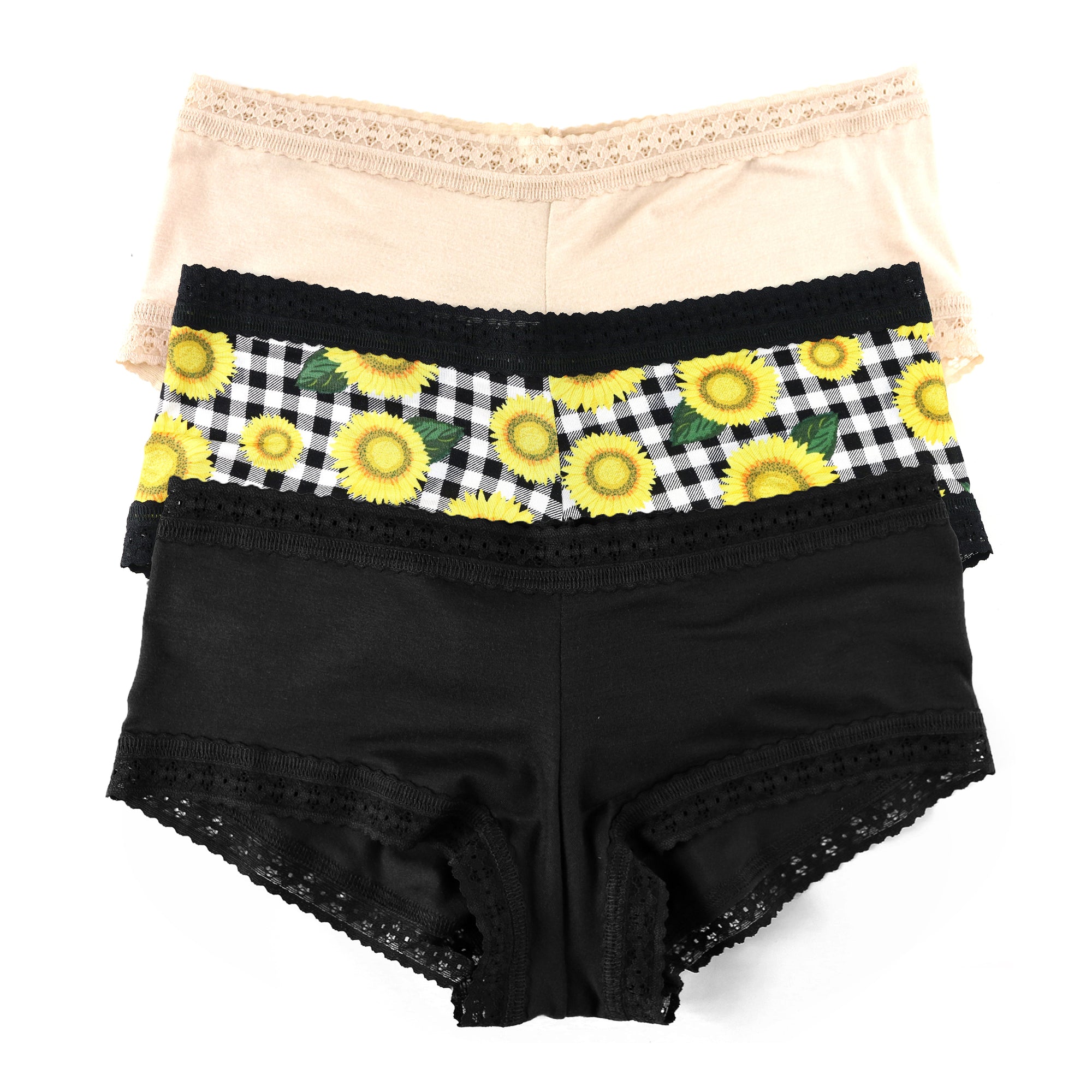 3 Pack Dreamease Modal Boyshort | Chai/Fields Of Gold/Black