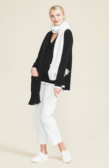 Color Block Scarf | Black/Ivory