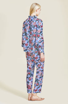 Floral Printed Crepe Erin Pant | Periwinkle Multi