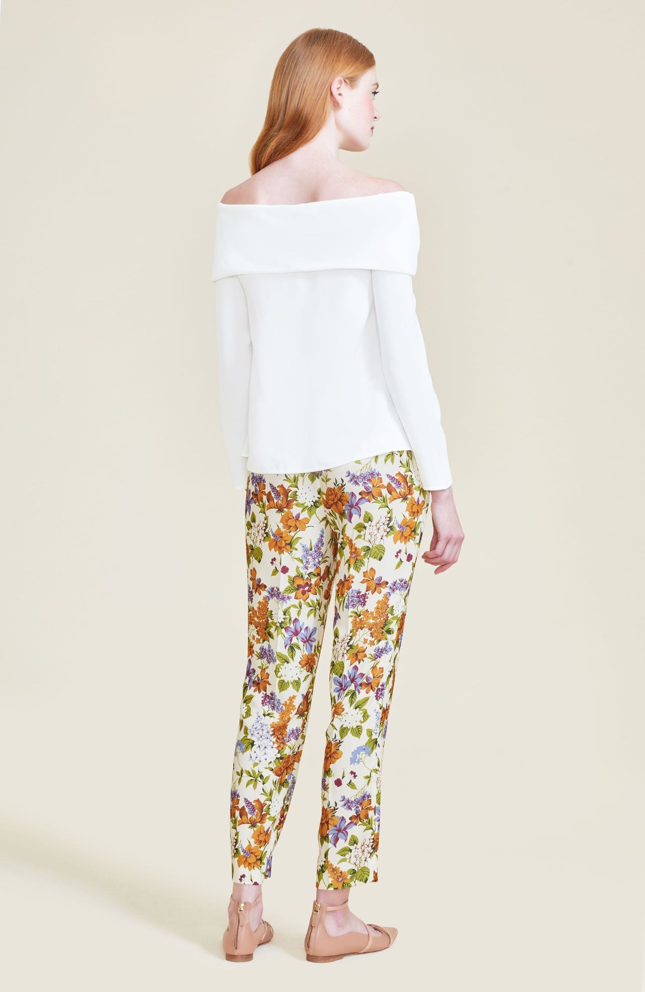 Floral Printed Crepe Erin Pant | Ginger Multi