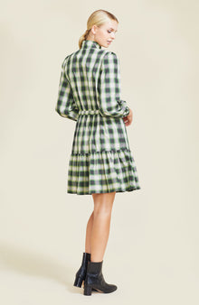 Plaid Poplin Shirt Dress | Olive Multi