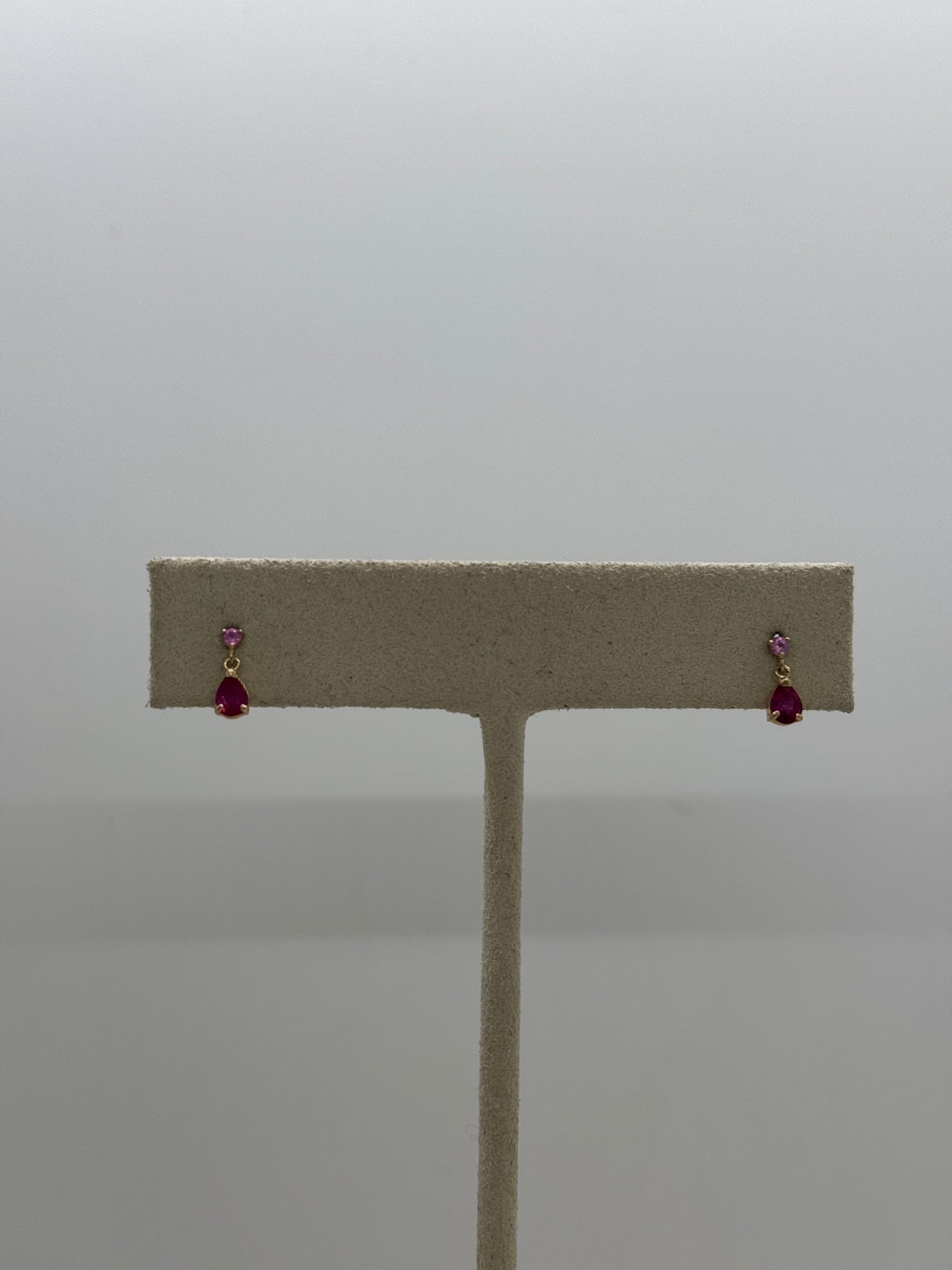 Ruby Gumdrop Earrings, Pair