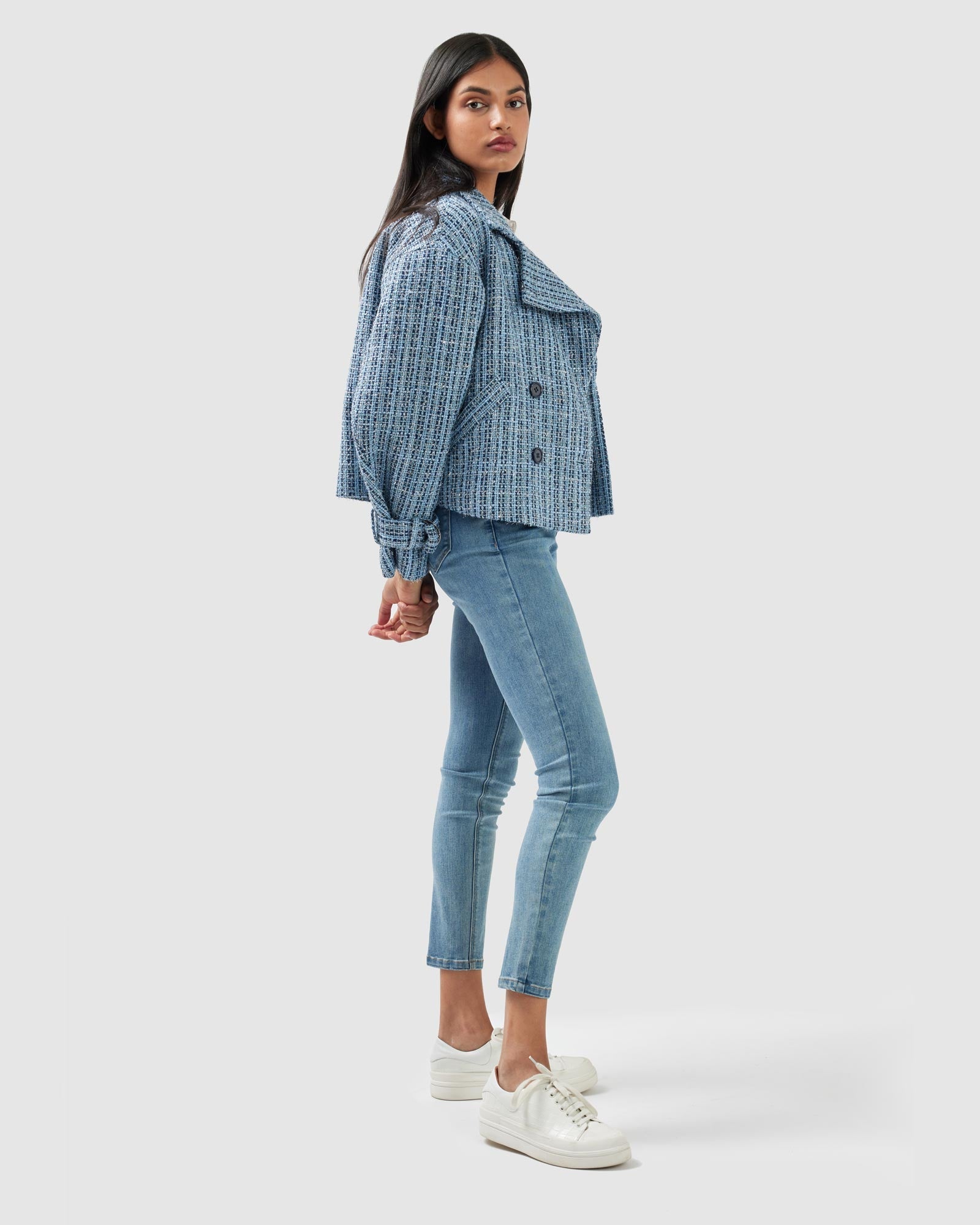 Power Over Me Tweed Jacket | Women | Blue