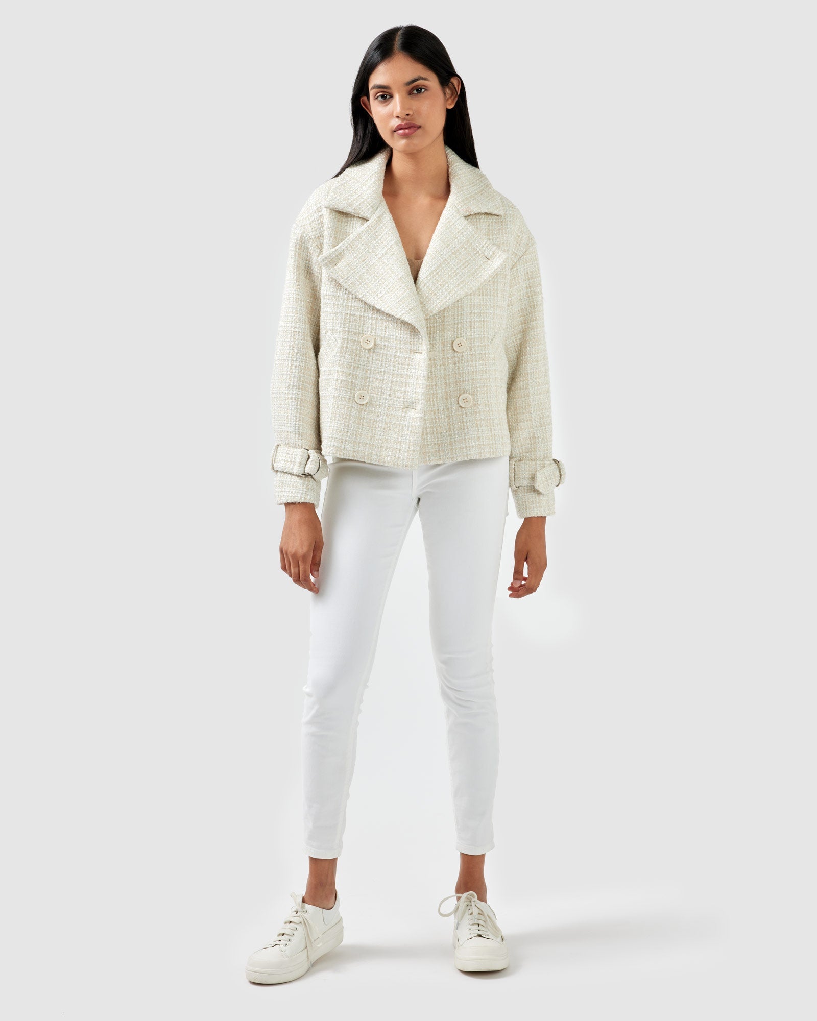 Power Over Me Tweed Jacket | Women | Beige Marle