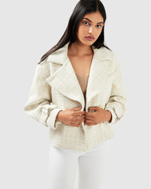 Power Over Me Tweed Jacket | Women | Beige Marle