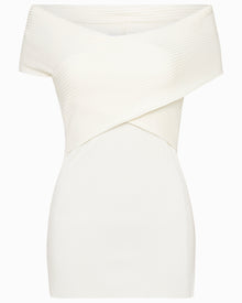 Python Sleeveless Wrapped Top | Ivory