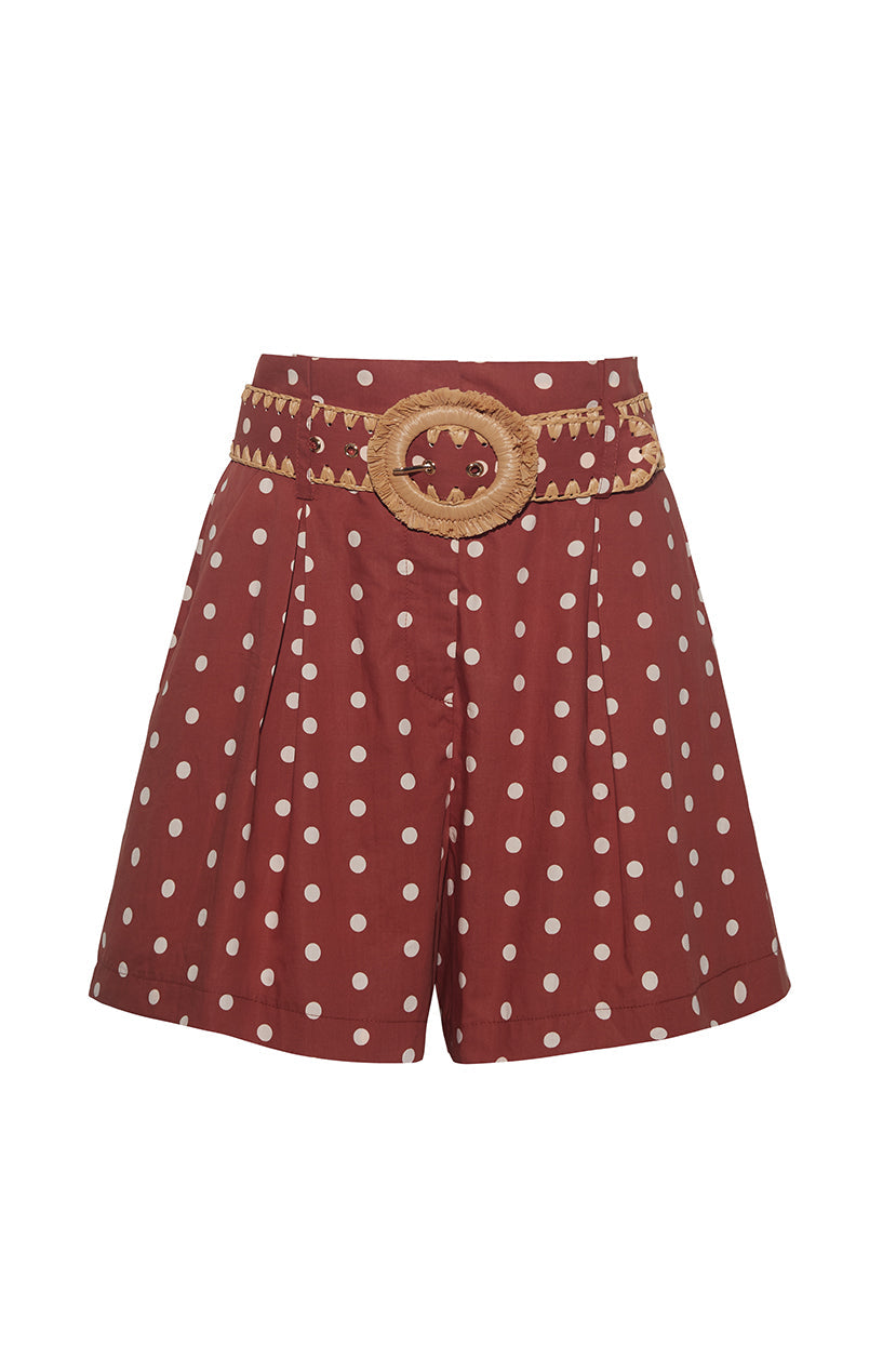 Palmer Shorts | Dot Burnt Red