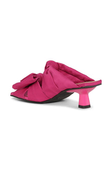 Pink Soft Kitten Heel Bow Mules | Love Potion