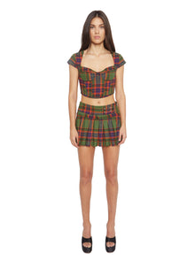 Womens | Plaid Corset | Plum/Burnt Orange Plaid