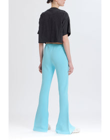 Pleated Shoulder Cropped Tee | Black