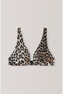 Print Recycled Bikini Top | Leopard