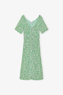 Printed Crepe U neck Midi Dress | Tapioca