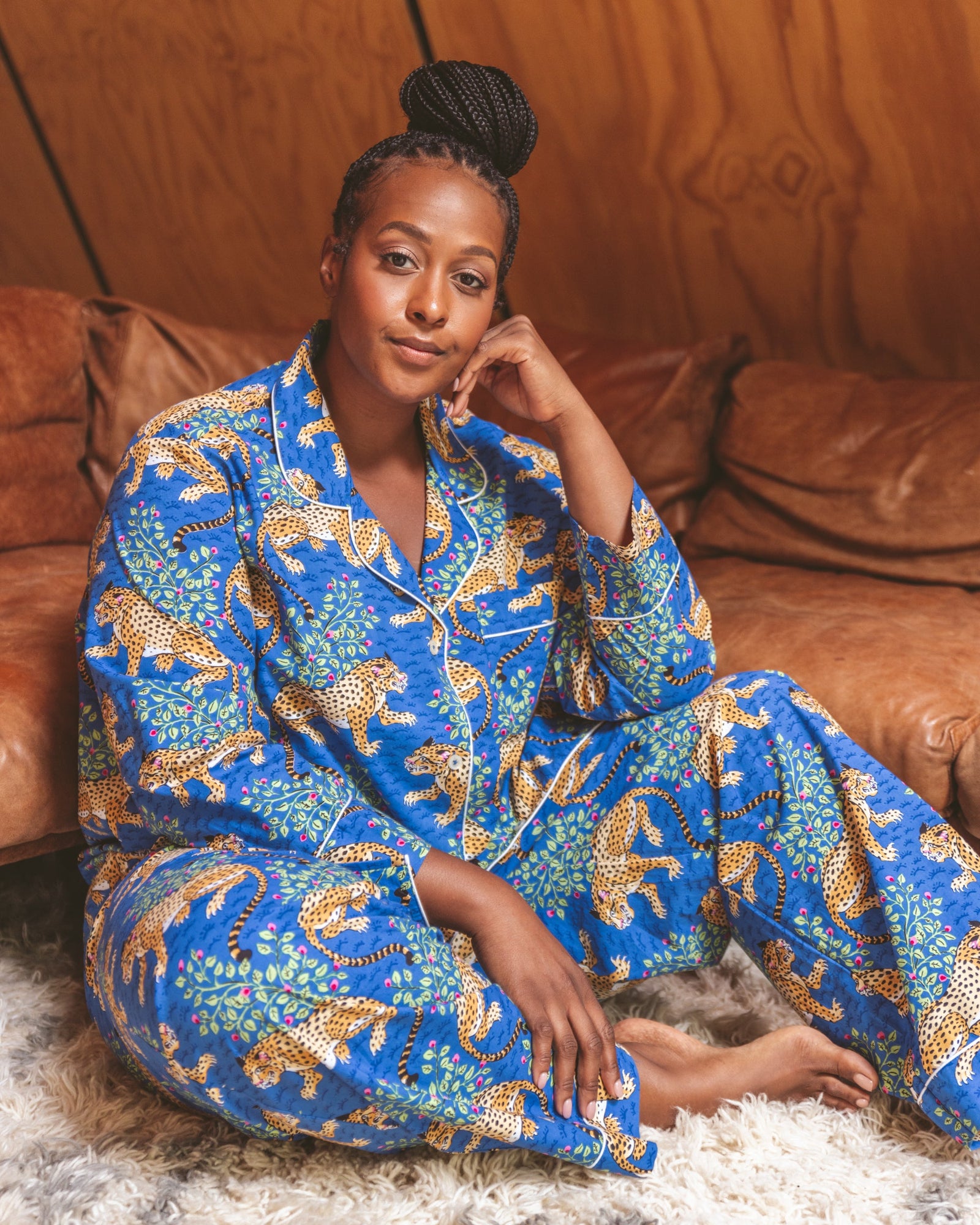 Bagheera - Long Sleep Set - Sapphire - Printfresh