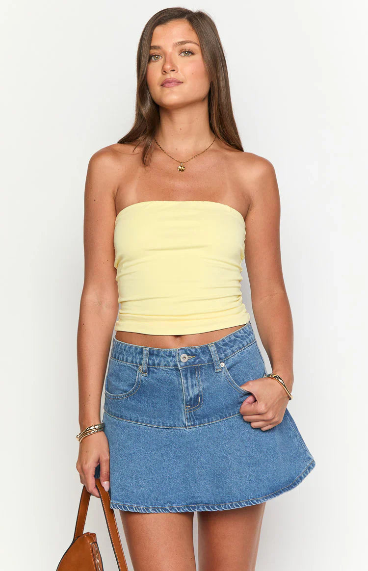 Quinley Denim Mini Skirt | Mid Wash