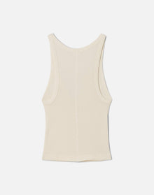 Womens | Hanes V Cut Ribbed Tank | Vintage Ivory
