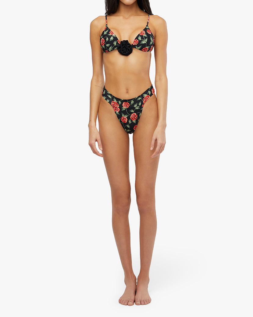 Cheeky High Leg Bikini Bottom | Black