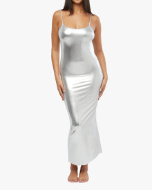 Scoop Maxi Slip Dress | Silver