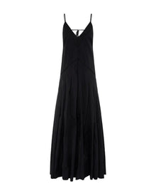 Radial Hand-Pleated Maxi Dress | Black