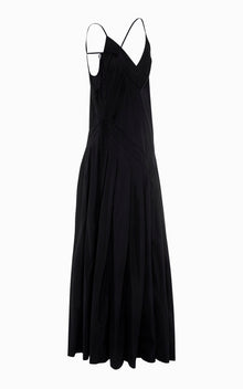 Radial Hand-Pleated Maxi Dress | Black