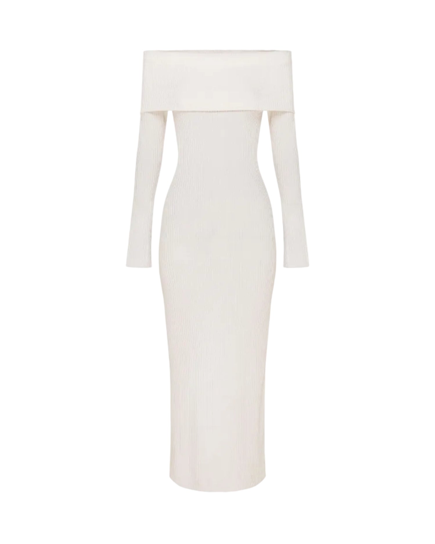 Ravine Rib Midi Dress - II | Ivory