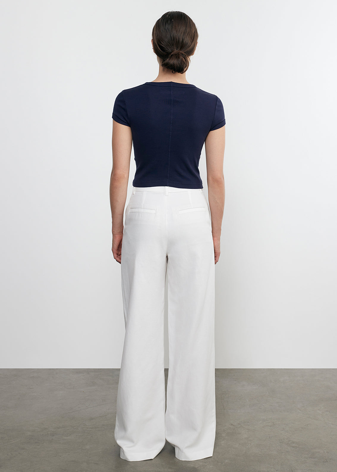 Supima Baby Cropped Tee | Indigo