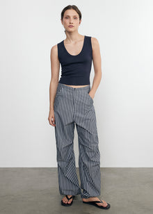 Poplin Flight Pant | Navy/White