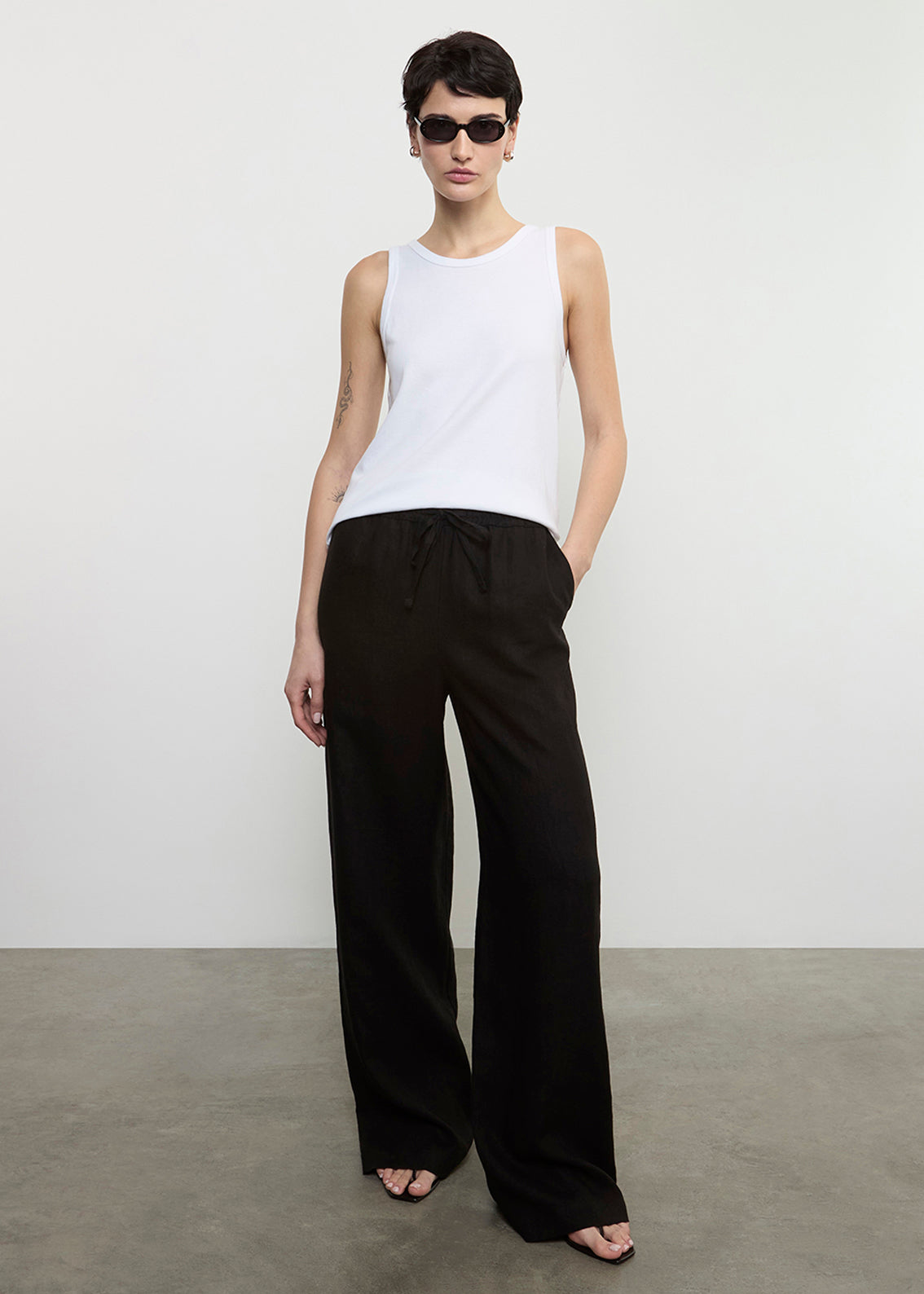 Linen Resort Pant | Black