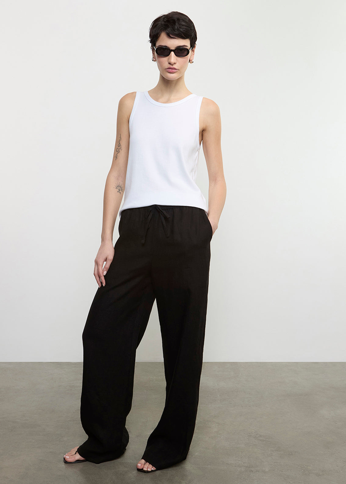 Linen Resort Pant | Black