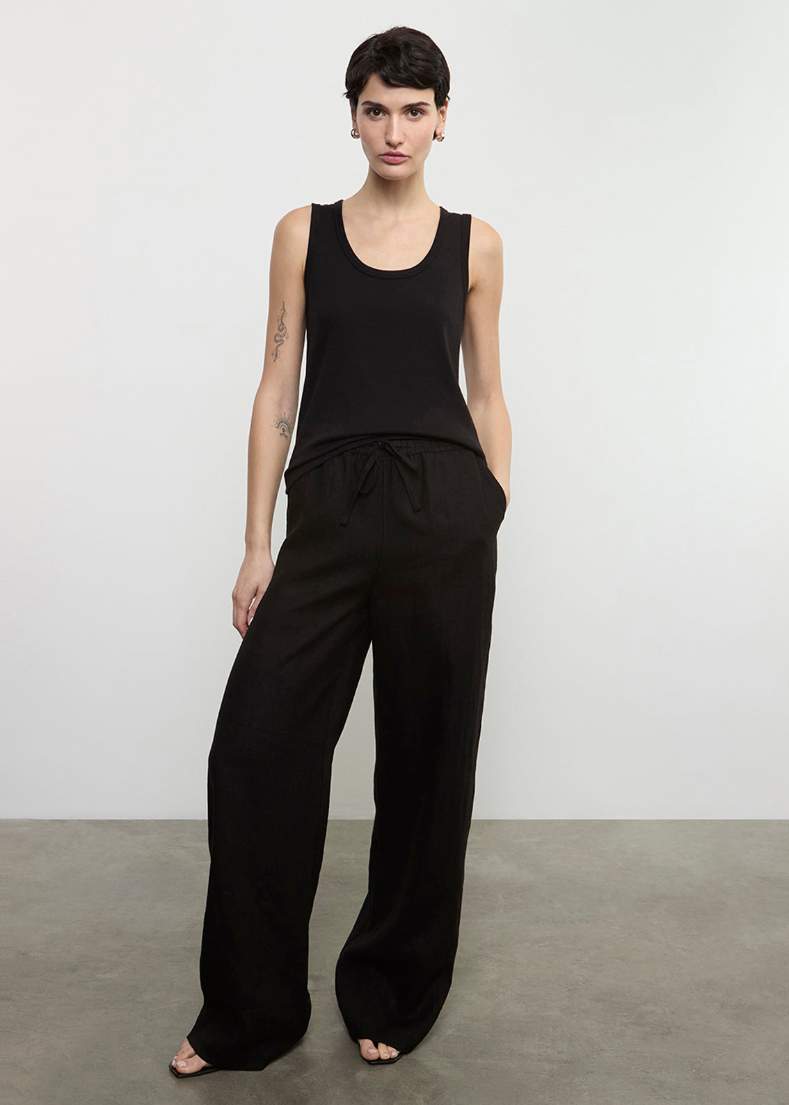 Linen Resort Pant | Black