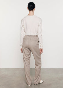 Cashmere Cropped V-Neck Cardigan | Chalk