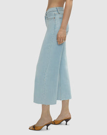 Womens | Comfort Stretch Mid Rise Wide Leg Crop | Ola Indigo