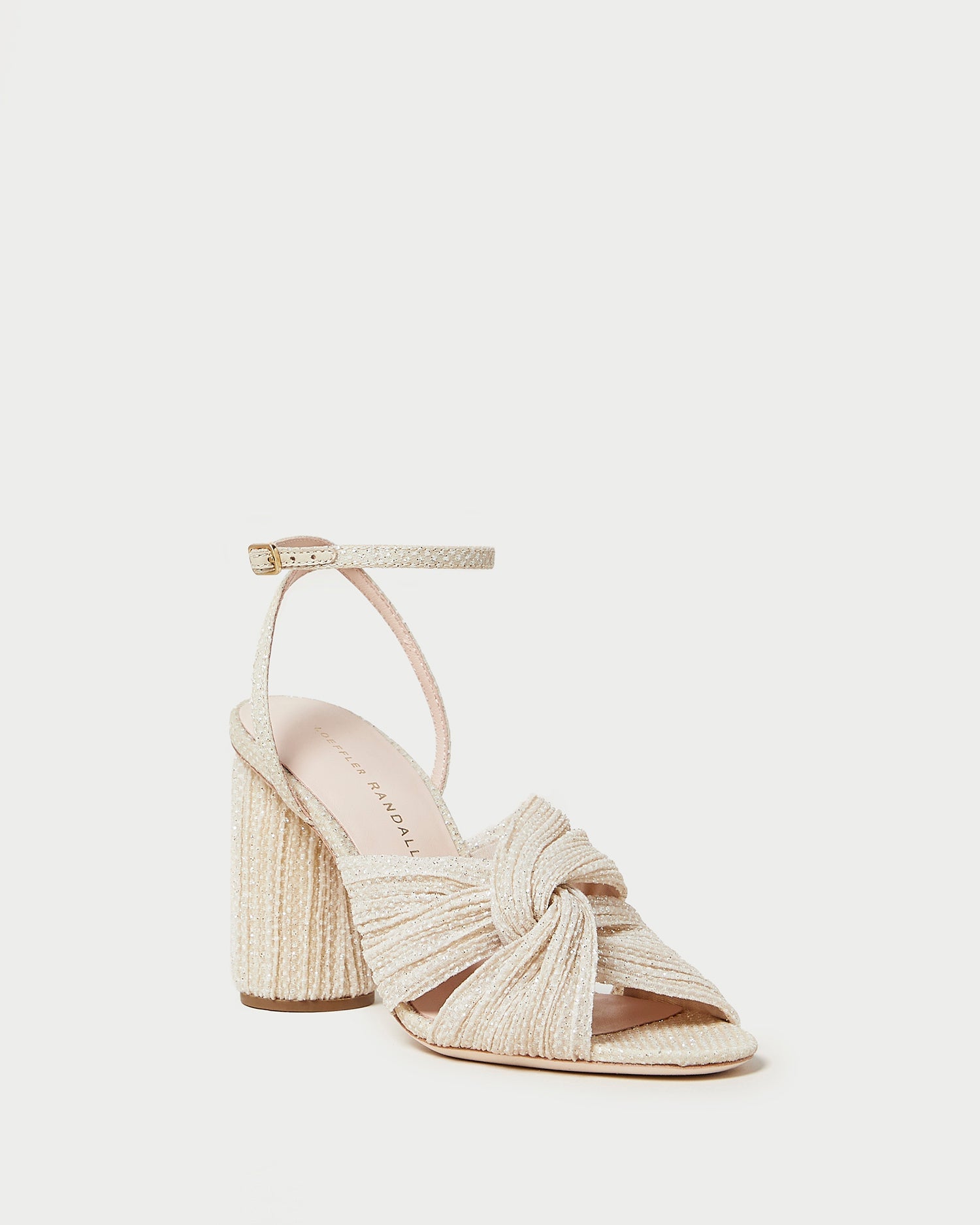 Reed Pleated Twist Heel | Cream/Sparkle