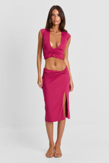 Arielle Midi Skirt | Berry