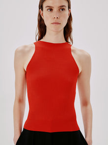 Another Tomorrow Reversible V Tank in Tomato – Viscose Women's Top