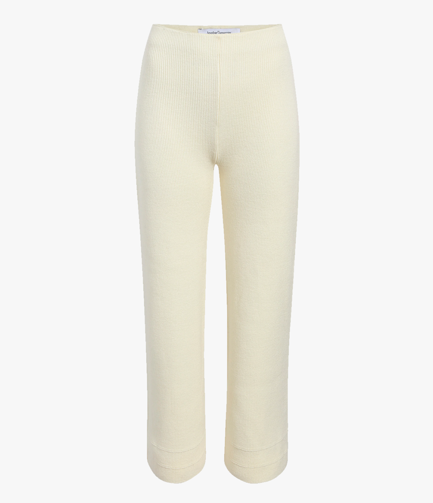 Another Tomorrow Rib Pant in Cream – Wool Women's Trousers