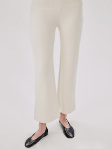 Another Tomorrow Rib Pant in Cream – Wool Women's Trousers