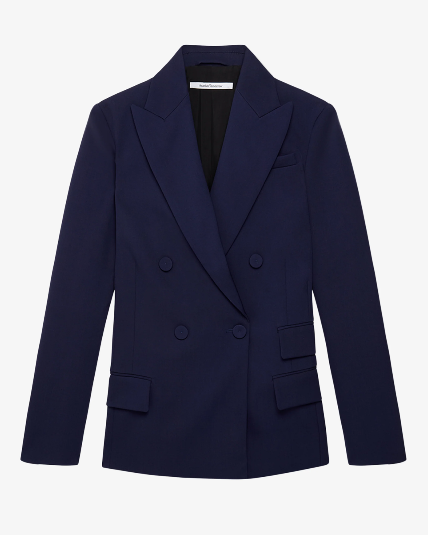 Another Tomorrow Oversized Double Breasted Jacket in Indigo – Wool Women's Jacket