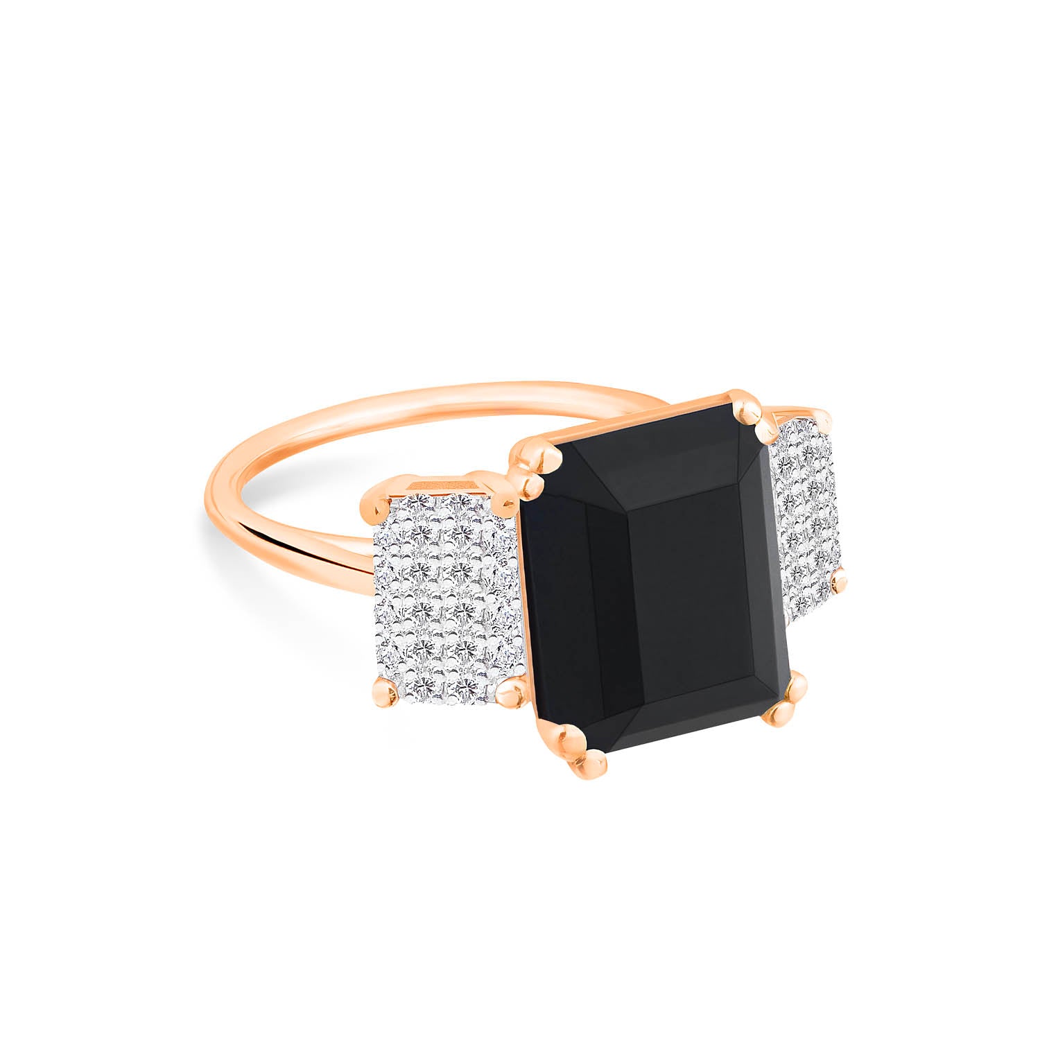 Midnight Diamond & Onyx Ring | 18K Rose Gold