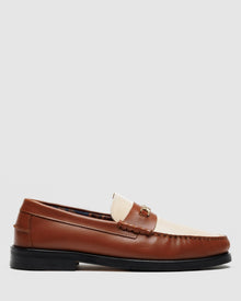 Mens | Roma Leather Loafer | Chestnut/Cream