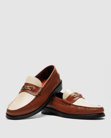 Mens | Roma Leather Loafer | Chestnut/Cream