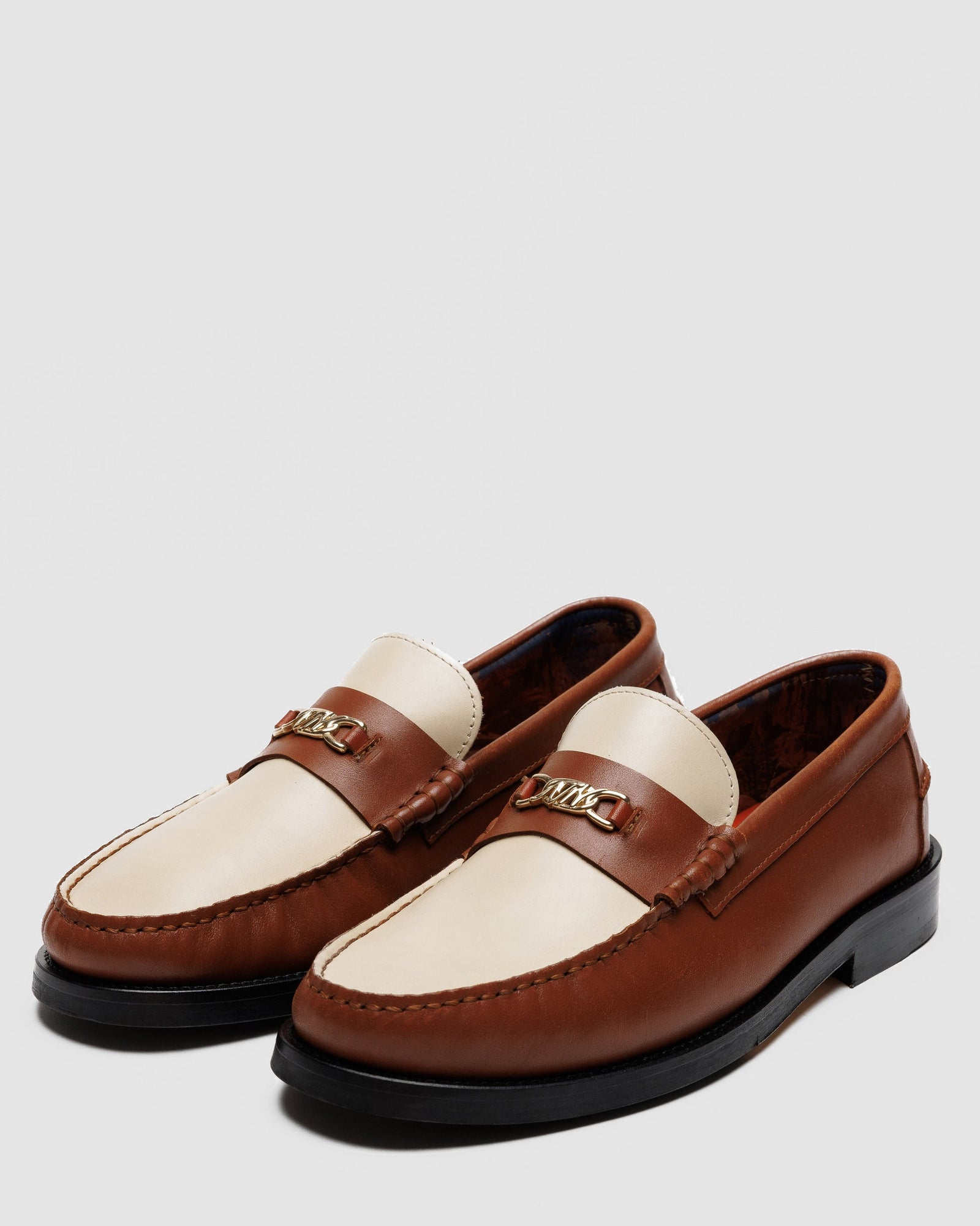 Mens | Roma Leather Loafer | Chestnut/Cream