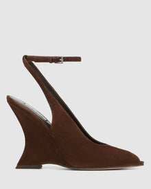 Womens | Ronnie Suede Heel | Brown