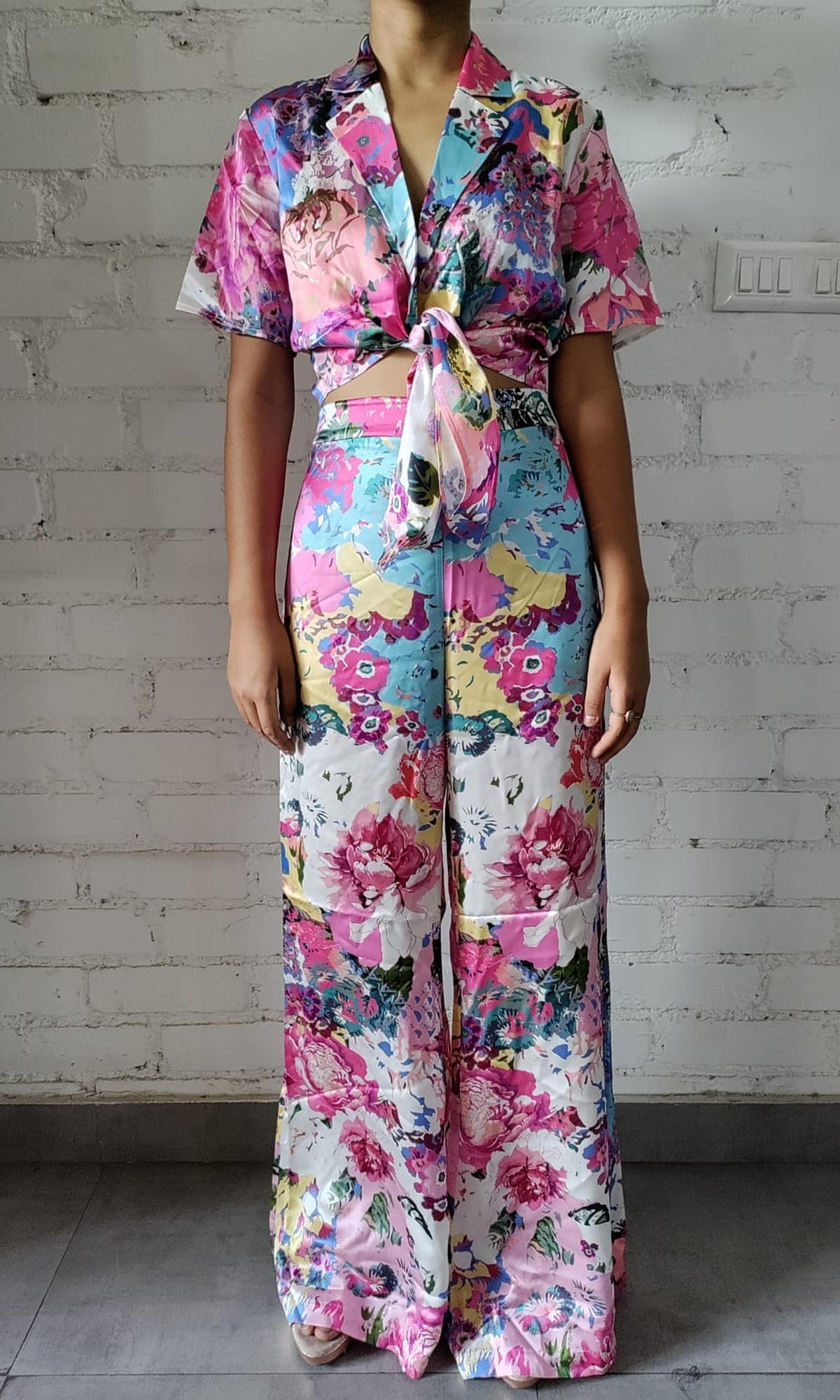 Rococo Sand | Aster Charmeuse Silk Pant | Multi Color