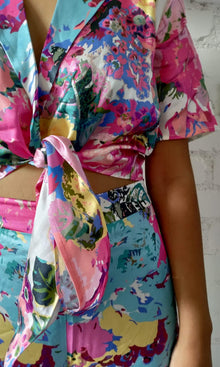 Rococo Sand | Aster Charmeuse Silk Pant | Multi Color