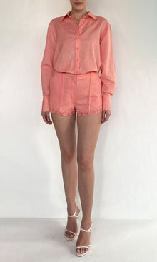 Rococo Sand | Bea Linen Cotton Shorts | Pink