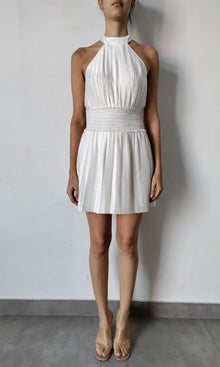 Rococo Sand | Bree Polyester Satin Short Dress | White