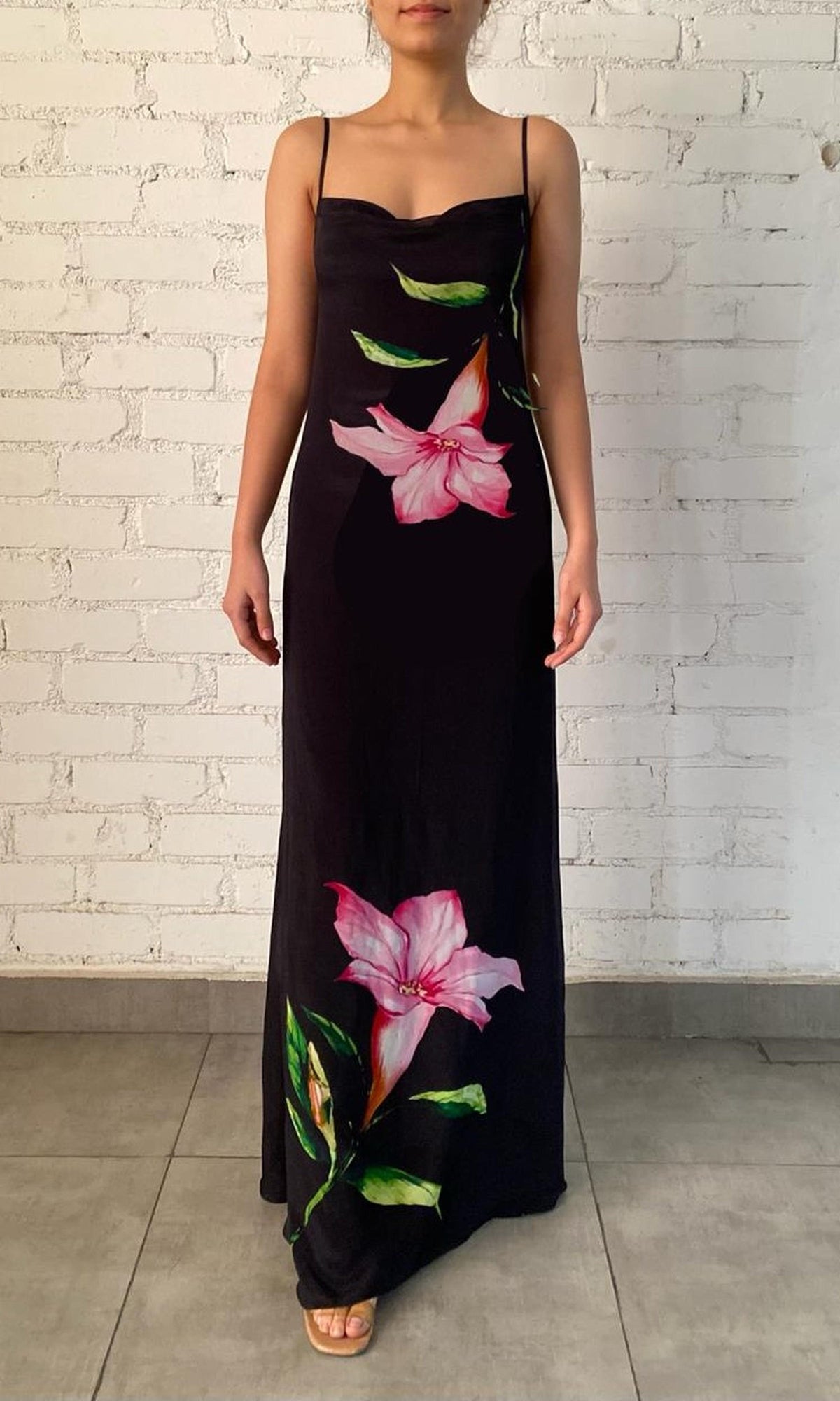 Womens | Bryn Viscose Chiffon Long Dress | Black