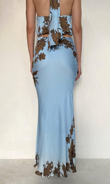 Rococo Sand | Cady Viscose Satin Maxi Skirt | Brown