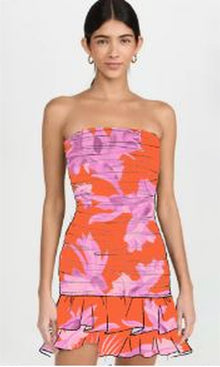 Womens | Casey Viscose Crinkle Chiffon Short Dress | Orange
