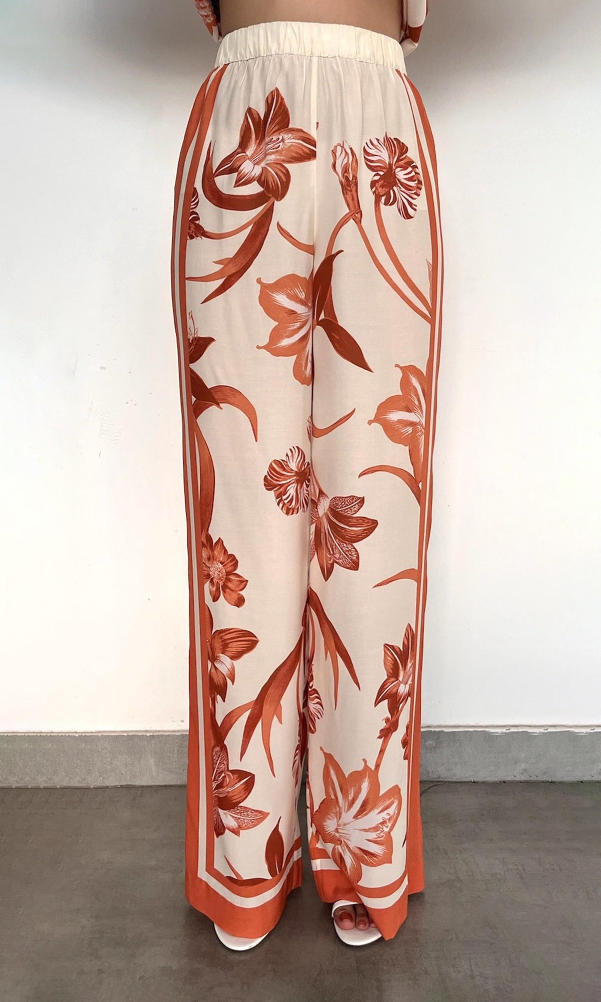 Rococo Sand | Ciro Viscose Crepe Heavy (Skw 3202) Elasticated Pyjama Pants | Beige Brown